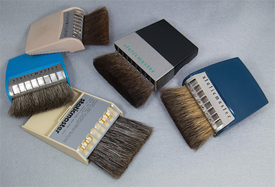 assorted 3-inch brushes made since 1952, in Company Seven's collection (51,277 bytes)