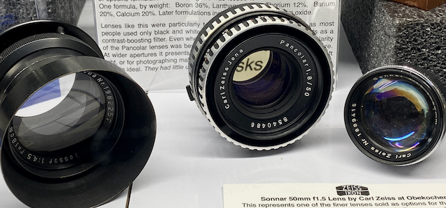 Carl Zeiss Jena and Carl Zeiss West Germany photo lenses exhibited at Company Seven (247,599 bytes)